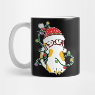 Kawaii Cat Christmas Lights Mug